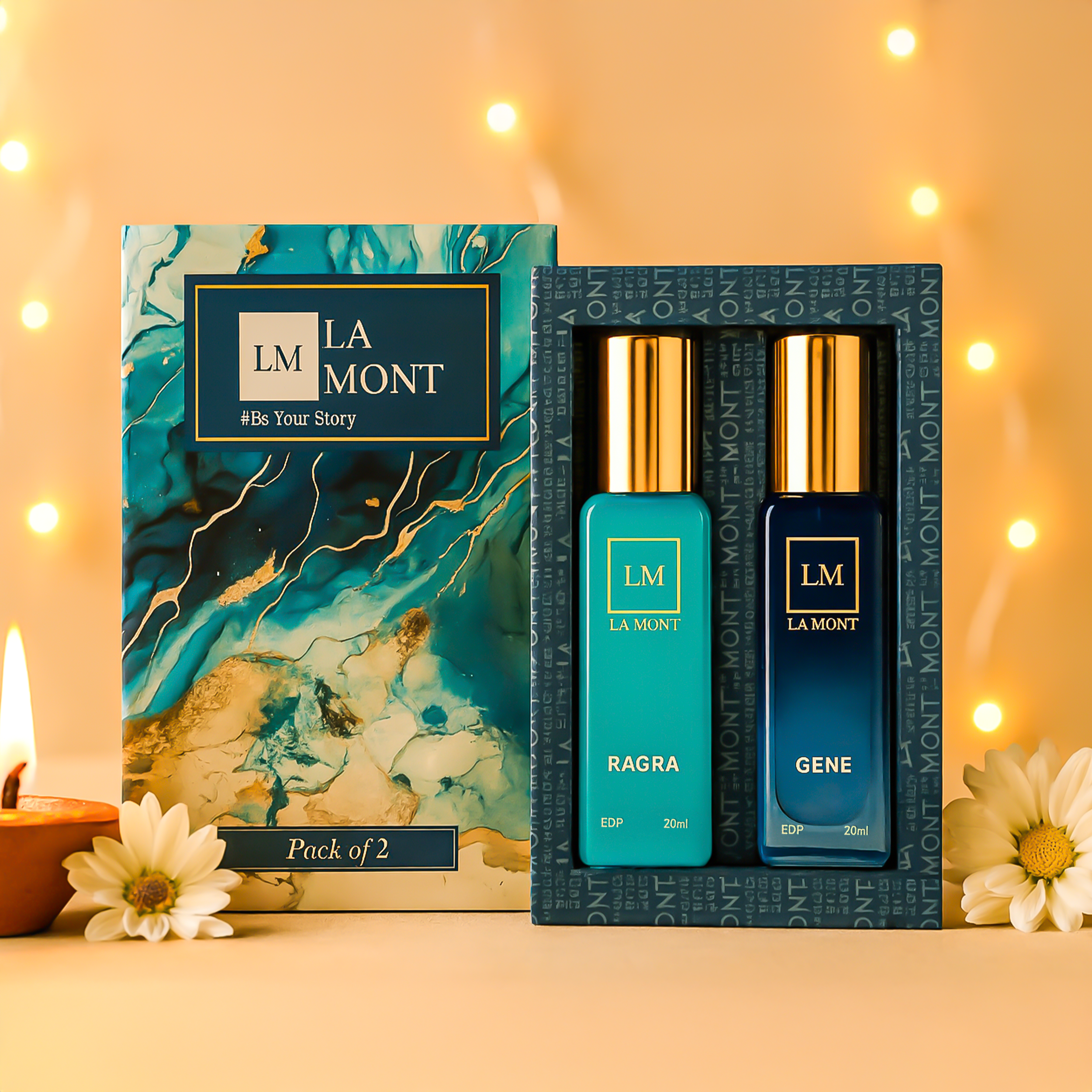 LA MONT RAGRA & GENE Perfume Gift Set for Men (2x20ml)